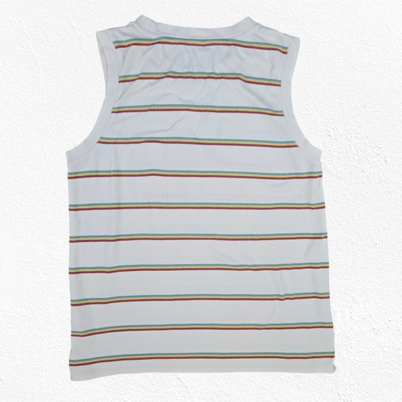 Madewell Ivory Retro Striped Sleeveless Crewneck Breeze Muscle Tank Size Medium - Picture 7 of 7